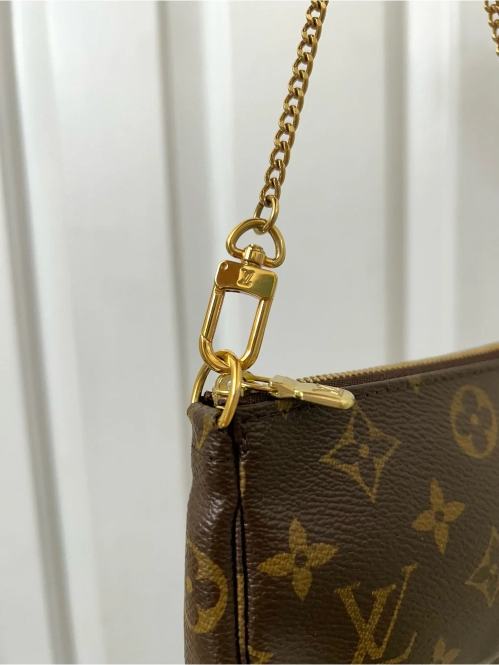Louis Vuitton Monogram Canvas Mini Pochette in Brown and Gold - Picture 3 of 9